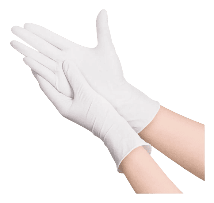 Luva de látex Branca para procedimento (pouco pó) – Nobre® - Imagem 2