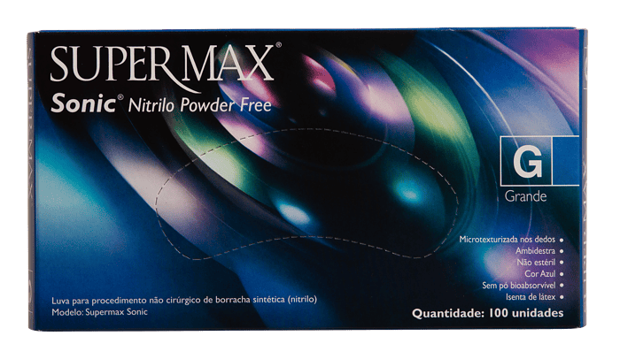 Luva Nitrilica Sonic para procedimento (sem pó) – Supermax® - Imagem 3