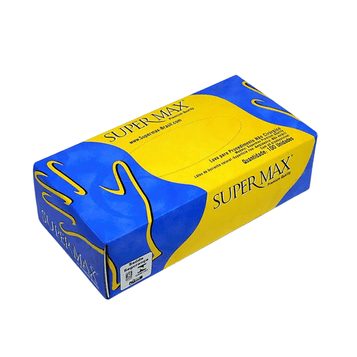 Luva de látex Branca para procedimento (pouco pó) – Supermax®