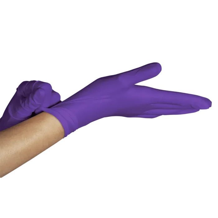 Luva de látex Roxa para procedimento (pouco pó) - UniGloves® - Imagem 2