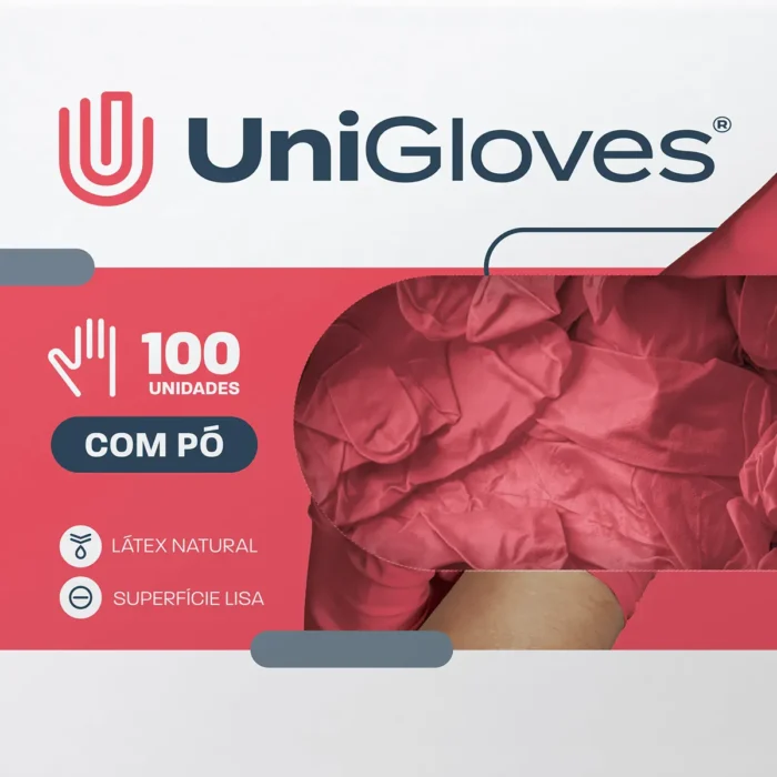 Luva de látex Red para procedimento (pouco pó) - UniGloves® - Imagem 3