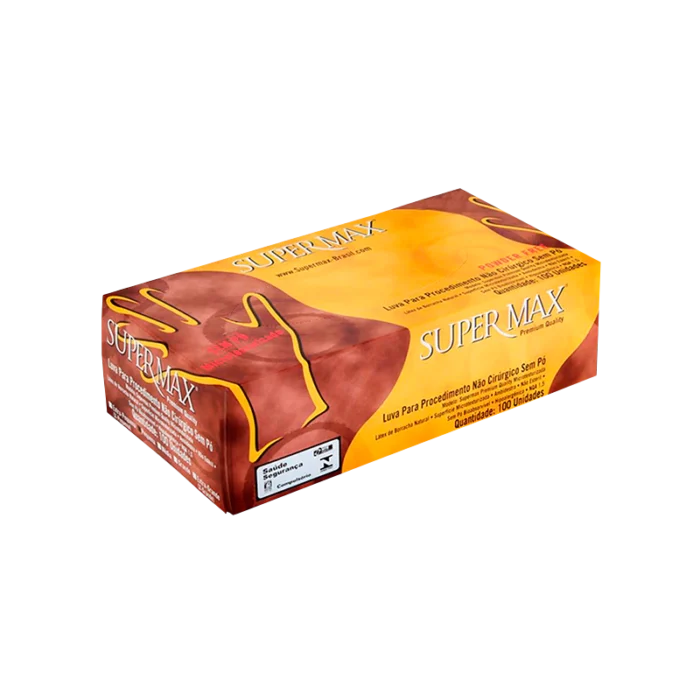 Luva de látex Branca para procedimento (sem pó) – Supermax®