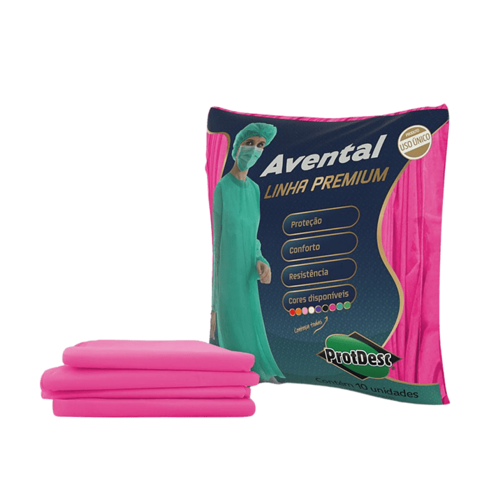 Avental Descartável Rosa Pink Procedimento 20GM ML PCT 10UN - Imagem 2