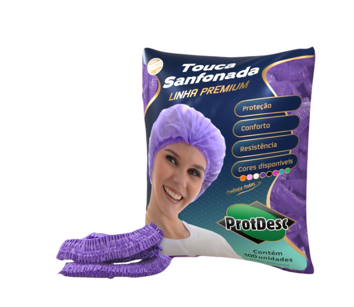 Touca Sanfonada Lilas Protdesc c/ Elástico - Imagem 2