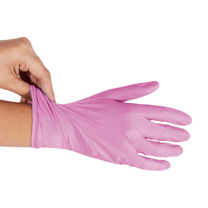 Luva de Nitrilo Rosa para procedimento (sem pó) – Descarpack® - Imagem 2